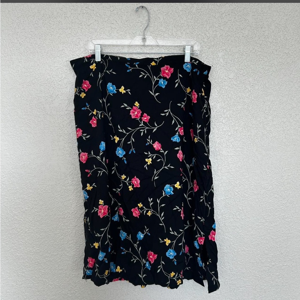 JR Bentley Vintage 90s Plus Floral Midi Skirt Plus Size 2X CottageCore Fairycore